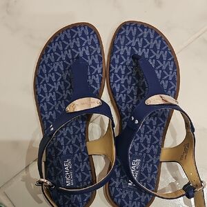 Michael Kors Navy Patterned Sandals